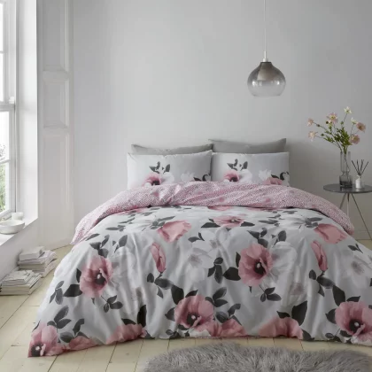 3D Digital Poppy Printed Duvet Set