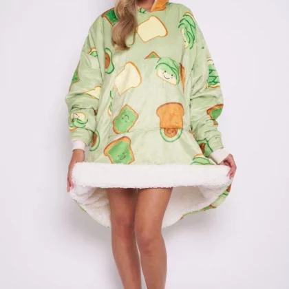 Printed Adult Hoodie - Avo & Toast-Green