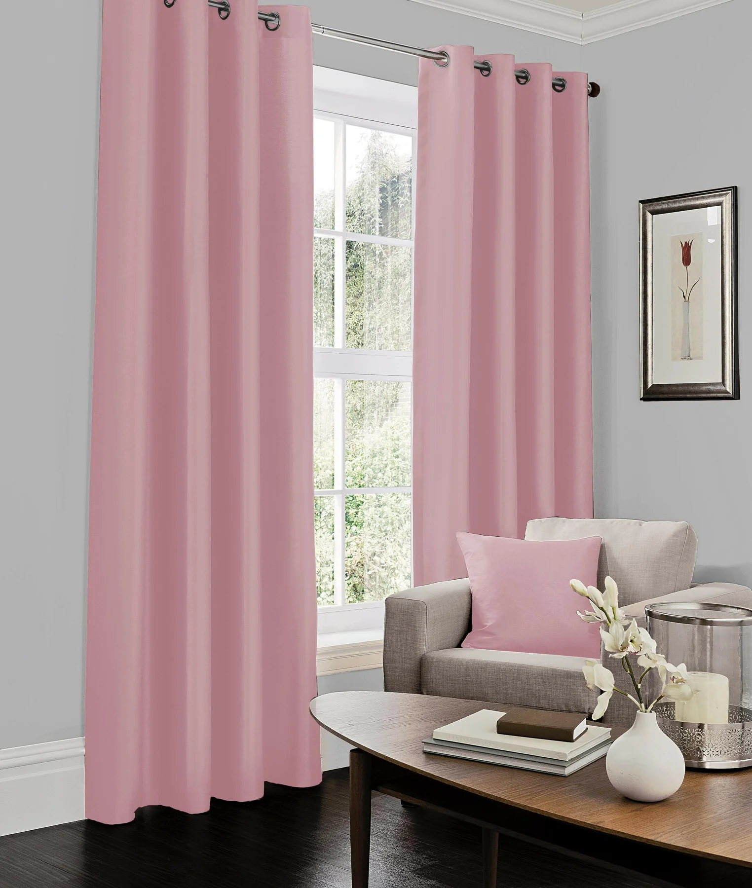 Faux Silk (eyelet) Curtains - Image 2